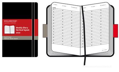 Moleskine pocket weekly. Agenda settimanale 2010 copertina rigida nera. Verticale