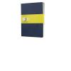 Moleskine extra large. Set 3 quadernetti a quadretti copertina blu