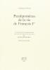 Paralipom�nes de la vie de Fran�ois Ier