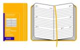 Moleskine Agenda giornaliera 12 mesi 2013. Copertina rigida giallo arancio.