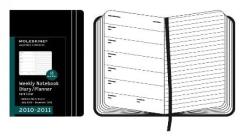 Moleskine 18 mesi - Agenda Settimanale Orizzontale 2010-2011 - Copertina rigida nera - Large