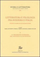 Letteratura e filologia tra Svizzera e Italia vol.2 Letteratura e filologia tra Svizzera e Italia vol.2