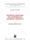 Studi sui �Postumi� nell'esperienza giuridica romana: 2 (Univ.Lecce-Fac. giurisprudenza) [Brossura]