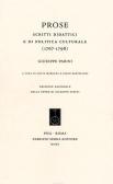 Prose. Scritti didattici e di politica culturale (1767-1798) edito da Fabrizio Serra Editore