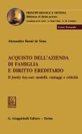Ebook Acquisto dell’azienda di famiglia e diritto ereditario - e-Book di Alessandro Benni De Sena edito da Giappichelli Editore