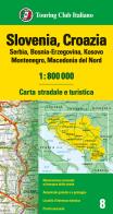 Slovenia, Croazia, Serbia, Bosnia Erzegovina, Montenegro, Macedonia 1:800.000. Carta stradale e turistica edito da Touring