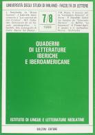Quaderni di letterature iberiche e iberoamericane (7-8) edito da Bulzoni