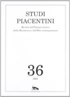 Studi piacentini vol.36 edito da Vicolo del Pavone