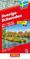Svezia-Sverige-Schweden 1:800.000 1:900.000 edito da Hallwag