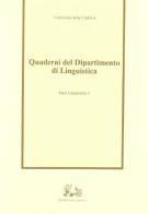 Quaderni dipartimento linguistica vol.3 edito da Rubbettino