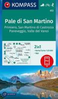 Cartina escursionistica n. 653 Pale di San Martino edito da Kompass