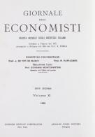 Giornale degli Economisti. 2ª serie vol.8 edito da Forni