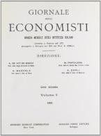 Giornale degli Economisti. 2ª serie vol.10 edito da Forni