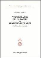 Vocabolario della poesia di Giacomo Leopardi. Vocabolario, liste e statistiche di Giuseppe Savoca edito da Olschki