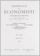 Giornale degli Economisti. 2ª serie vol.20 edito da Forni