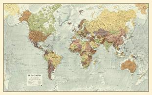 Mondo 1:20.000 (carta anticata in canvas stesa cm 200x126) edito da Global Map