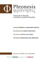 Phronesis. Semestrale di filosofia, consulenza e pratiche filosofiche vol. 21-22 edito da Ipoc