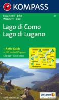 Carta escursionistica n. 91. Laghi settentrionali. Lago di Como, Lago di Lugano 1:50000 edito da Kompass