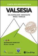 Carta escursionistica Valsesia quadrante Nord Est. Val Mastallone, Boccioleto, Rossa, Varallo edito da Geo4Map