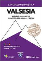 Carta escursionistica Valsesia quadrante Sud Est. Varallo, Borgosesia, Monte Fenera, Cellio, Postua edito da Geo4Map