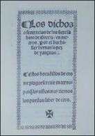 Los dichos o sentencias (rist. anast.) di Lopez de Yanguas edito da F & C Edizioni