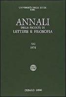 Annali della facoltà lettere e filosofia Università di Bari vol.11 edito da edizioni Dedalo