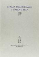 Italia medioevale e umanistica vol.30 edito da Antenore