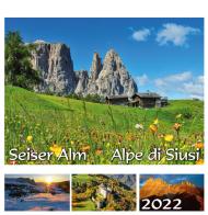 Seiser Alm Schlern-Alpe di Siusi Sciliar 2022. Postkartenkalender QF/calendario cartoline da tavolo orizzontale di Peter Malfertheiner edito da Atlas Edizioni