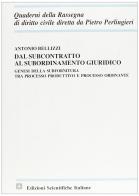 Dal subcontratto al subordinamento giuridico. Genesi della subfornitura tra processo produttivo e processo ordinante di Antonio Bellizzi edito da Edizioni Scientifiche Italiane