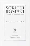 Scritti romeni di Paul Celan edito da Campanotto