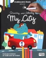 My city. Drawing and coloring. Chalkboard book. Ediz. illustrata. Con gadget di Mathew Neil, Nadia Fabris edito da Sassi