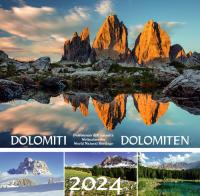 Dolomiti-Dolomiten 2024. Postkartenkalender/calendario cartoline da tavolo orizzontale di Peter Malfertheiner edito da Atlas Edizioni