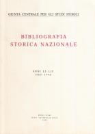 Bibliografia storica nazionale (1989-1990) vol. 51-52 edito da Laterza