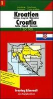 Croazia: Istria, Zagabria, Slavonia 1:250.000. Carta stradale. Ediz. multilingue edito da Freytag & Berndt