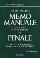 Memo manuale con schemi e tavole sinottiche di penale di Roberto Garofoli edito da Neldiritto.it