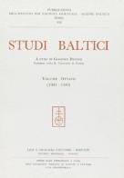 Studi baltici vol.8 edito da Olschki