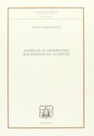Elements of differential and riemannian geometry di Mauro Francaviglia edito da Bibliopolis