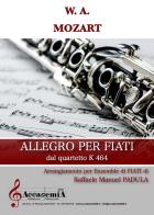 Allegro per fiati. Dal quartetto K 464. Per ensemble di fiati. Partitura di Wolfgang Amadeus Mozart edito da Accademia2008