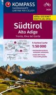 Carta ciclistica n. 3420. Alto Adige, Trento, Riva. Ediz. multilingue edito da Kompass