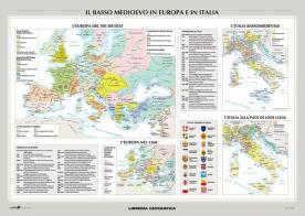 L' Alto Medioevo in Europa/Il Basso Medioevo in Europa e in Italia. Carta murale storica doppia edito da Libreria Geografica