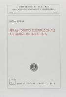 Per un diritto costituzionale all'istruzione adeguata di Giovanni Coinu edito da Jovene