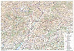Trentino Alto Adige-Südtirol. Carta stradale della regione 1:250.000 (carta murale plastificata stesa con aste cm 96x67) edito da Global Map