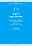 Quaderni di studi europei (2004) vol.1 edito da Giuffrè