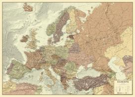 Europa anticata. Scala 1:5.000.000 (carta murale anticata in canvas stesa con aste cm 121x87) edito da Global Map