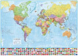 Mondo politico. Bandiere 1:30.000.000 (carta murale in carta cm 137x100) edito da Global Map