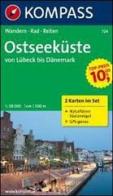Carta escursionistica e stradale n. 724. Ostseeküste Lübeck bis Dänemark set. Adatto a GPS. Digital map. DVD-ROM edito da Kompass