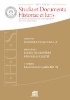 Studia et documenta historiae et iuris (2017) vol.83 edito da Lateran University Press