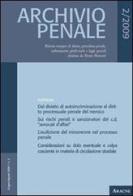 Archivio penale (2009) vol.2 di Gustavo Pansini, Antonio Barba, Ada Famiglietti edito da Aracne