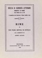 Rime (rist. anast.) di P. Francesco Bertioli edito da Forni