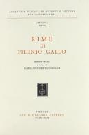 Rime di Filenio Gallo di Filenio Gallo edito da Olschki